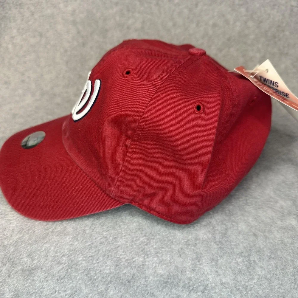 Washington Nationals Hat Cap Strap‎ Back Mens One Size Red MLB Baseball Dad Hat
